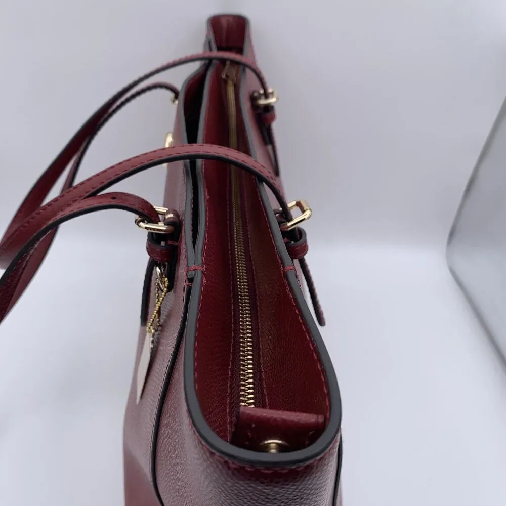 Coach red leather